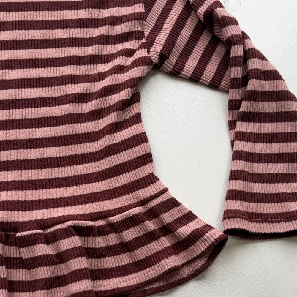 Zara kids Pink and Maroon striped set, size 6 - Picture 7 of 14